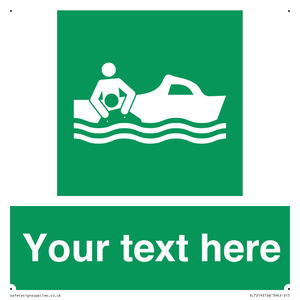 Custom sign safe condition Rescue boat